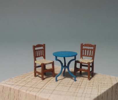 greek kafenio chairs scale model HO καρεκλες καφενειου μινιατουρες