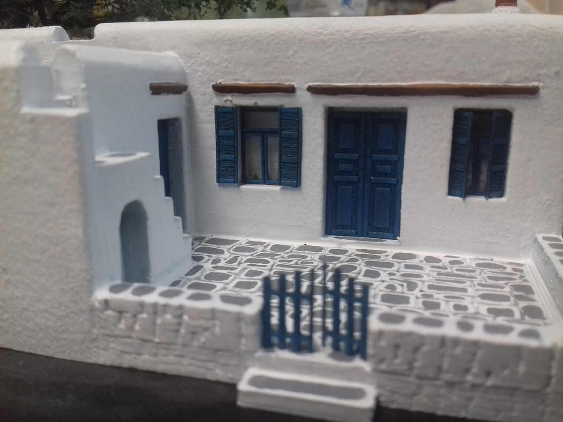 αιγαιοπελαγιτικη αρχιτεκτονικη μοντελο κατοικιας aegean sea archtiecture scale model