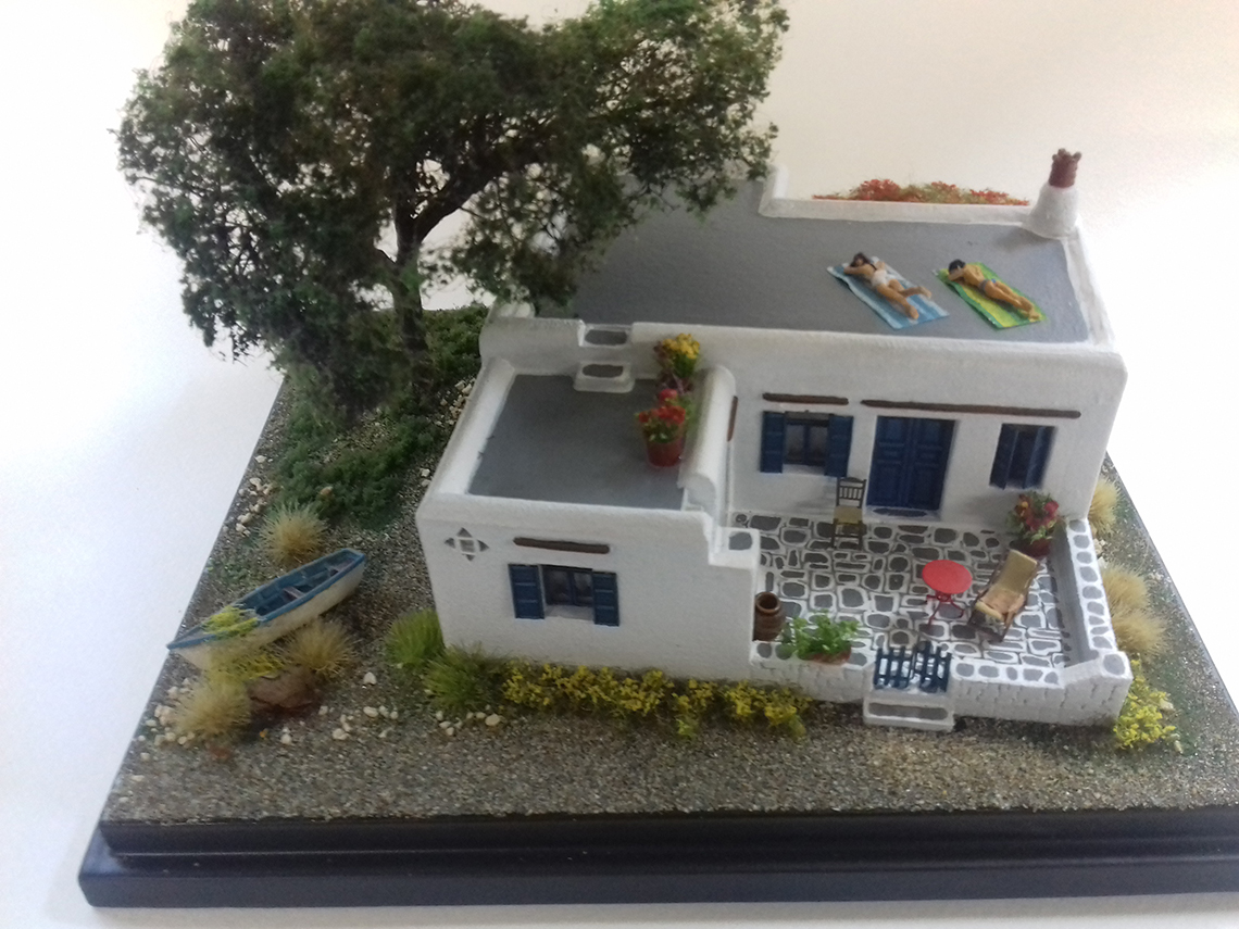 cycladic house scale model diorama διοραμα κυκλαδιτικης κατοικιας