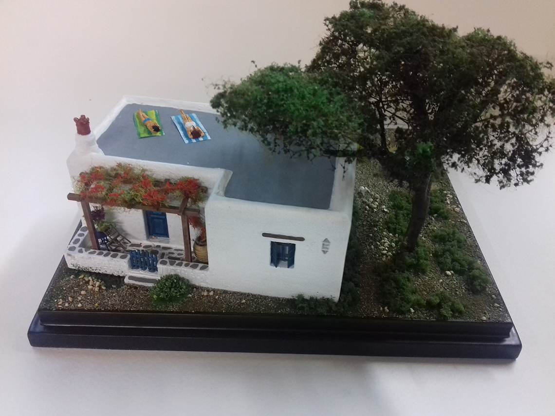 cycladic scale model house diorama διοραμα κυκλαδιτικης κατοικιας