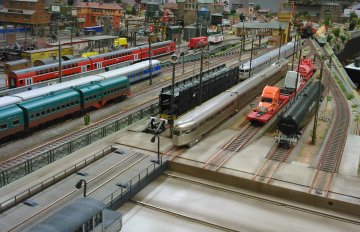 large scale HO train layout μακετα τρενου HO ac dc